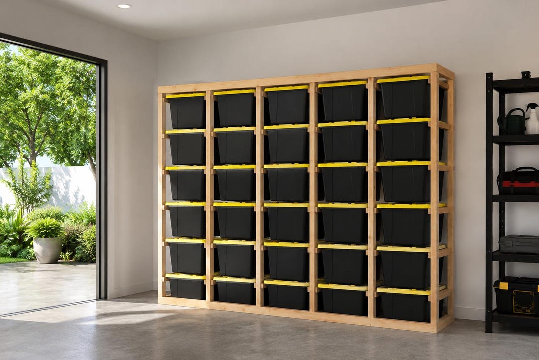 Storage Rack Template Large Storage Rack DIY Plans – Heavy Duty Tote Storage Shelf PDF ...