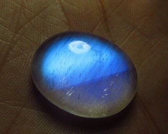 AAAA Rainbow Moonstone Cabochon Gorgeous Rainbow Blue Full Flashy Fire size 10x15mm High Grade Quality