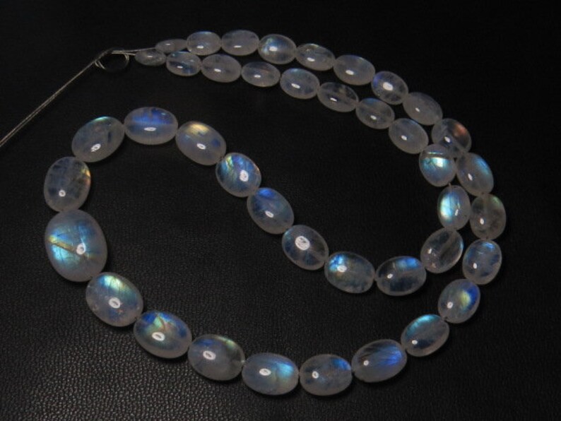 AAAA Awesome High Quality So Gorgeous Rainbow MOONSTONE 14 Inches 6-13 mm Smooth Oval Briolett Blue Fire size