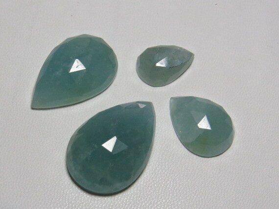 Aigue marine tellement magnifique poire Rose coupe Cabochon magnifique bleu couleur vert couleur bleu naturelle éclat taille énorme 18.5x27 12 x 16 mm 4 pcs gros Lot 128a71 Aigue marine tellement magnifique poire Rose coupe Cabochon magnifique bleu couleur vert couleur bleu naturelle éclat taille énorme 18.5x27 12 x 16 mm 4 pcs gros Lot 128a71