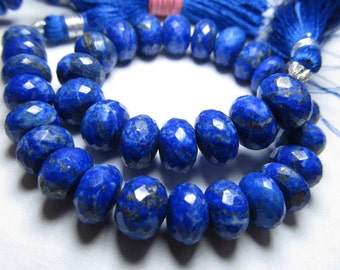 8 inches - super fine AAA high quality - beautifull lapis lazuli sparkle - micro faceted - rondell beads - size approx  - 7 - 8 mm