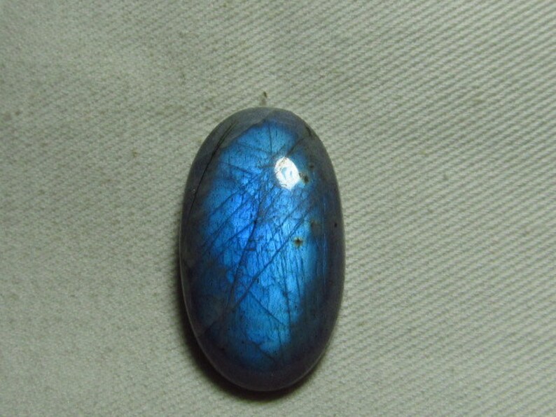 Oval shape Cabochon Huge size LABRADORITE 19x35 mm Gorgeous Strong Blue Fire New Madagascar