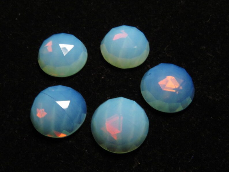 10 pcs QUARTZ Men Made Stone Opalite White Color So Gorgeous Nice Color Super Sparkle Rose Cut Cabochon size 16x16 mm