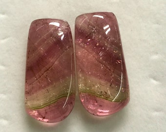 TOURMALINE - Perfect Matched Pair - So beautiful Natural Pink Color From Brazil -Nice Transparent perfect For Jewellery - size 11x28 mm