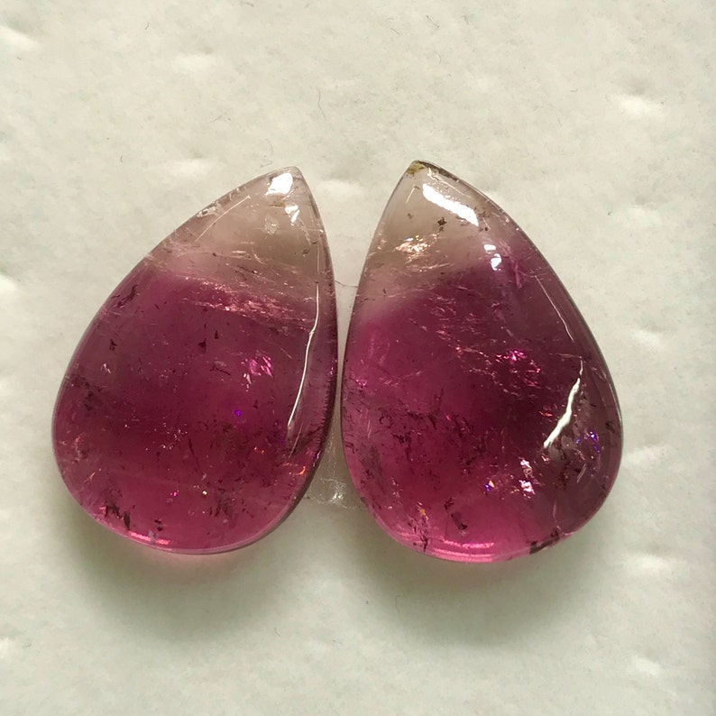 TOURMALINE Perfect Matched Pair So beautiful Natural Pink Color From Brazil Nice Transparent perfect For Jewellery size 15x22 mm image 3