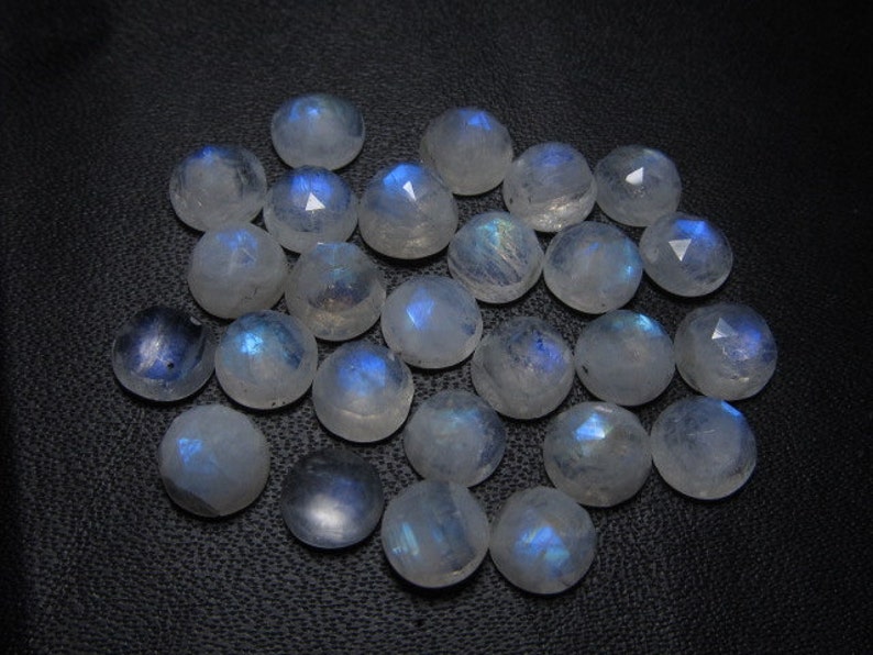 6mm 20 pcs A high Quality Rainbow Moonstone Super Sparkle Rose Cut Faceted Round Each Pcs Full Flashy Gorgeous Fire image 1