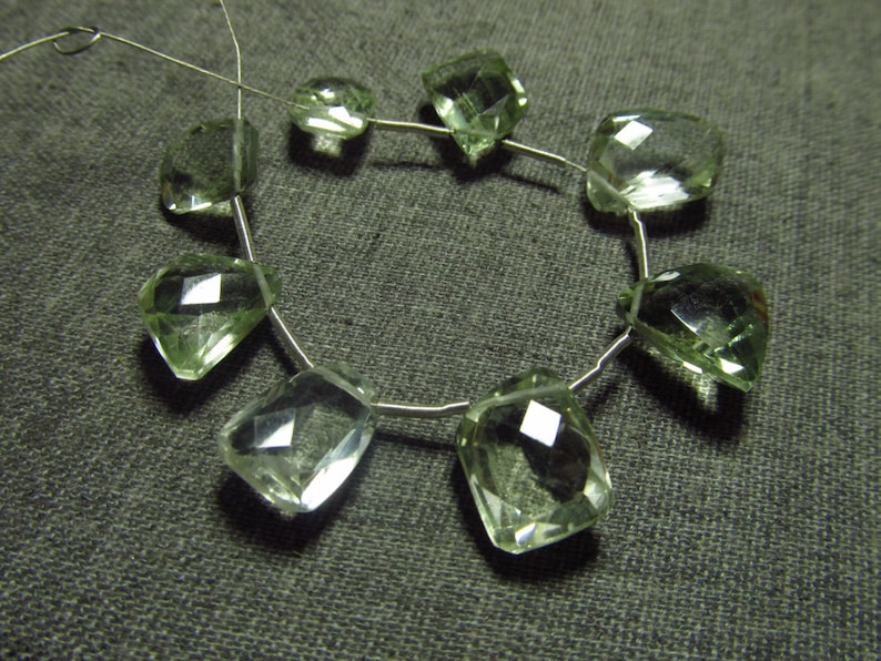 Huge Size High Quality So Gorgeous Green Amethyst Super Sparkle Fancy Cut Stone Briolett 8 pcs 8x11-9x12 mm