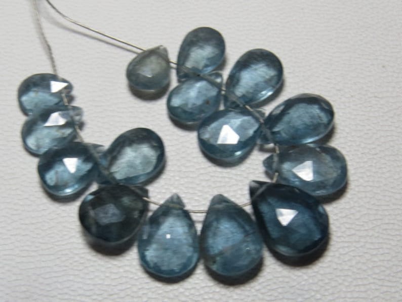 Size Truly Awesome Amazing Quality AAAA 15 pcs Moss AQUAMARINE 7-11 mm Long Approx 18.45 cts Faceted Pear Briolett