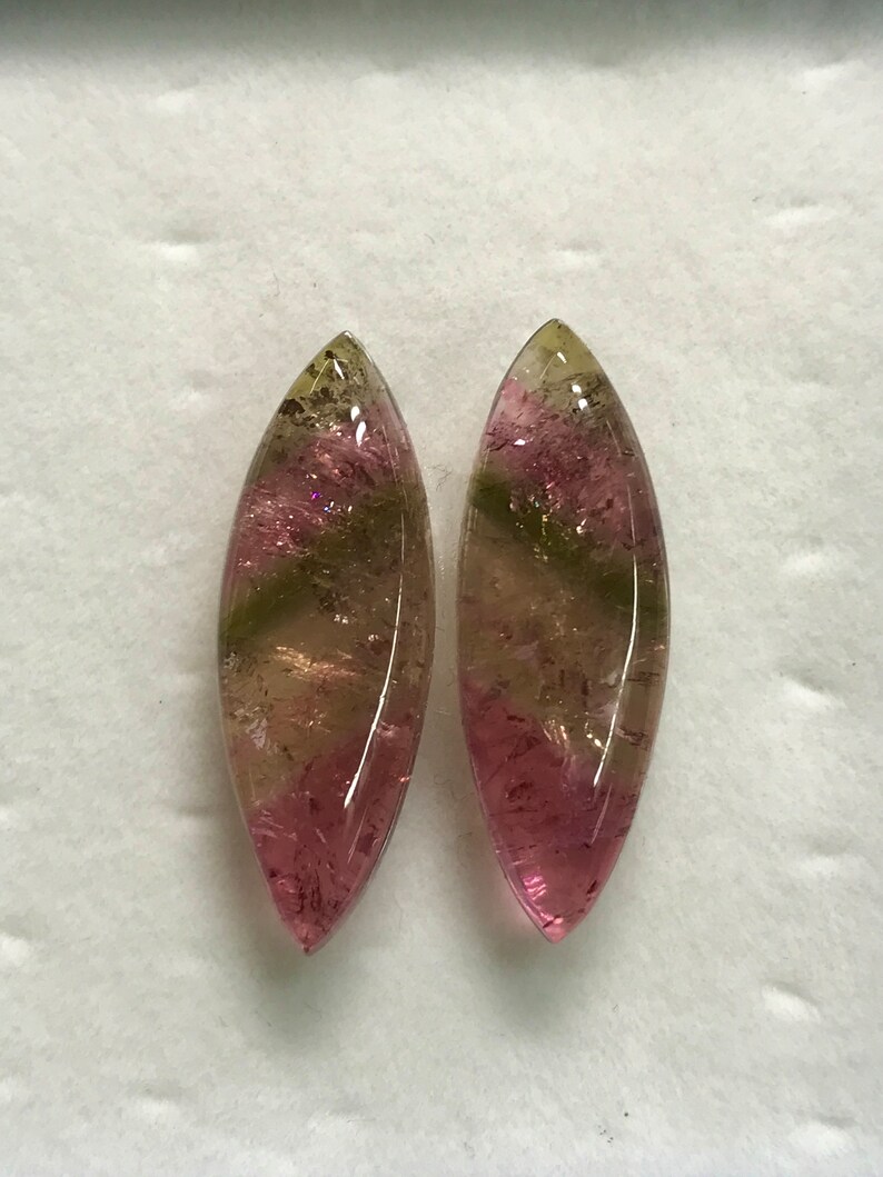 TOURMALINE Perfect Matched Pair So beautiful Natural Pink Bio Color From Brazil Nice Transparent perfect For Jewellery size 9x26 mm image 6