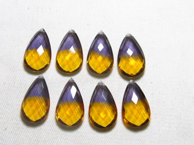 AAAA drilled 15x26 mm 4 Matched Pair High Quality Gorgeous Ametrine Quartz Pear Briolett Super Sparkle Huge size