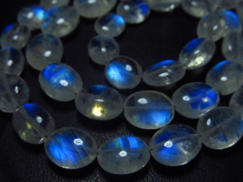 Smooth Oval Briolett Rainbow Blue Fire huge size 6.5x9-10.5x14 mm 39 pcs AAAA Rainbow MOONSTONE High Quality So Gorgeous Awesome