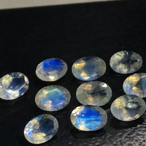 5x7 mm AAA High Quality Gorgeous Rainbow MOONSTONE Oval Cut Squar Stone Super Sparkle Full Flashy Fire Every pcs 10 pcs image 8