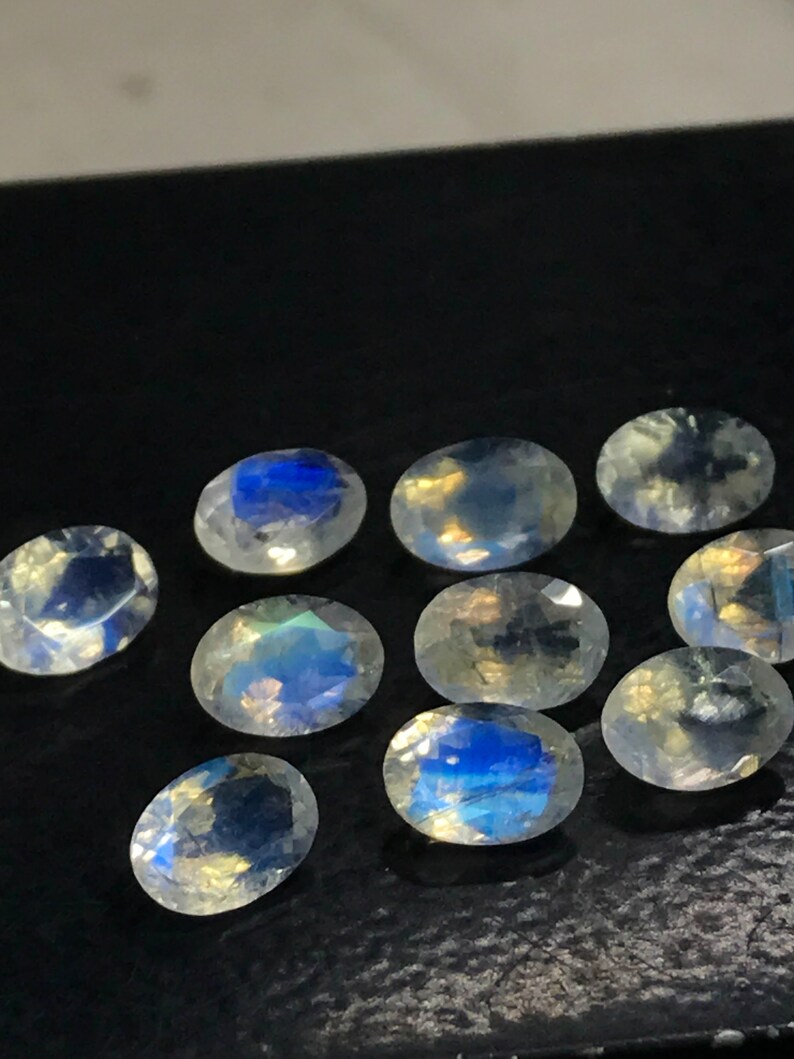 5x7 mm AAA High Quality Gorgeous Rainbow MOONSTONE Oval Cut Squar Stone Super Sparkle Full Flashy Fire Every pcs 10 pcs image 8