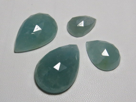 Aigue marine tellement magnifique poire Rose coupe Cabochon magnifique bleu couleur vert couleur bleu naturelle éclat taille énorme 18.5x27 12 x 16 mm 4 pcs gros Lot 128a71 Aigue marine tellement magnifique poire Rose coupe Cabochon magnifique bleu couleur vert couleur bleu naturelle éclat taille énorme 18.5x27 12 x 16 mm 4 pcs gros Lot 128a71
