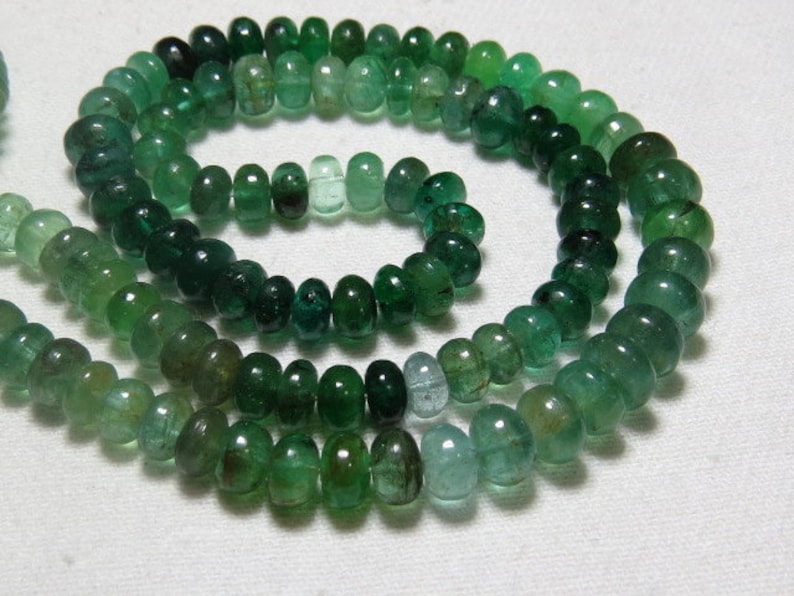 AAAA High Quality Shaded Smooth Polished Rondell Beads Huge Size 5-6 mm approx 16 Inches Full Strand EMERALD