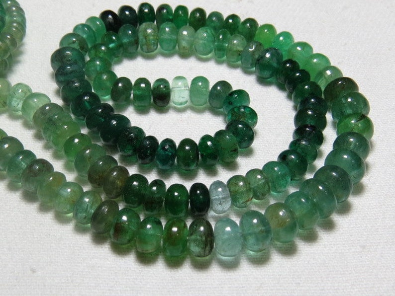 AAAA High Quality Shaded Smooth Polished Rondell Beads Huge Size 5-6 mm approx 16 Inches Full Strand EMERALD