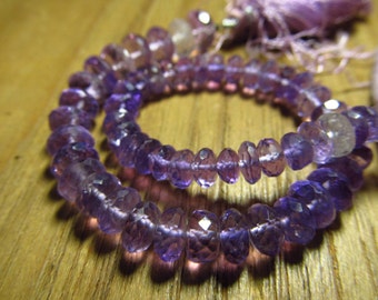 8 inches SO Gorgeous - Nice Sparkle - AMETHYST - Micro Faceted Rondell Beads size 6 - 8 mm approx