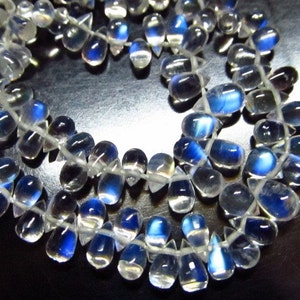 AAAA High Quality Rainbow Moonstone Amazing Clear Smooth Tear Drops Briolett Sizs 3x4 5x7 mm approx 51 pcs image 5