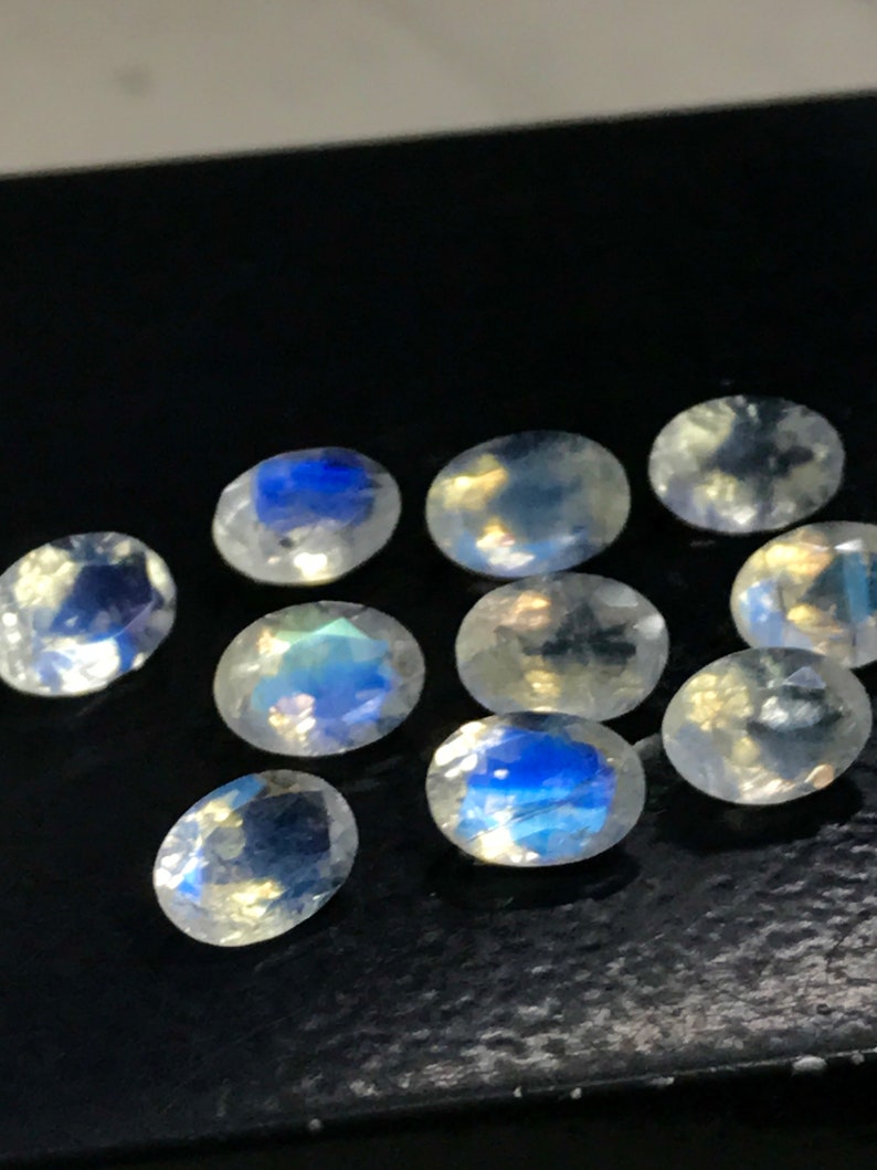 5x7 mm AAA High Quality Gorgeous Rainbow MOONSTONE Oval Cut Squar Stone Super Sparkle Full Flashy Fire Every pcs 10 pcs image 7