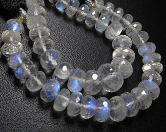 AAAA  -High Quality -Nice Clean -Rainbow Moonstone Micro Faceted rondell -Beads Nice Flashy FIRE -size 5 - 7 mm 25 pcs