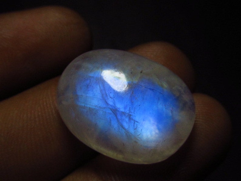 16x21 mm Huge Size High Quality Gorgeous Blue Fire Strong Flash Oval shape Cabochon Rainbow Moonstone