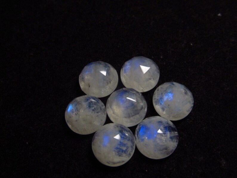 pcs Lot Rose Cut Nice Flashy Fire 7 11 mm AA High Quality So Gorgeous Rainbow MOONSTONE