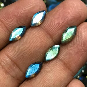 Labradorite - Beautiful Blue High Quality Fine Cut Faceted Marquise Cut stones size 5x10 mm - 5 pcs best price