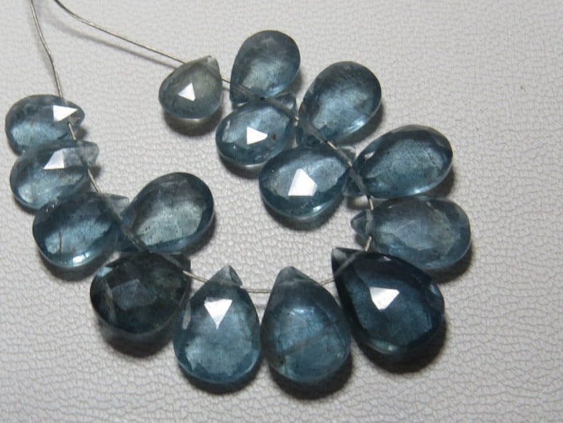 Size Truly Awesome Amazing Quality AAAA 15 pcs Moss AQUAMARINE 7-11 mm Long Approx 18.45 cts Faceted Pear Briolett