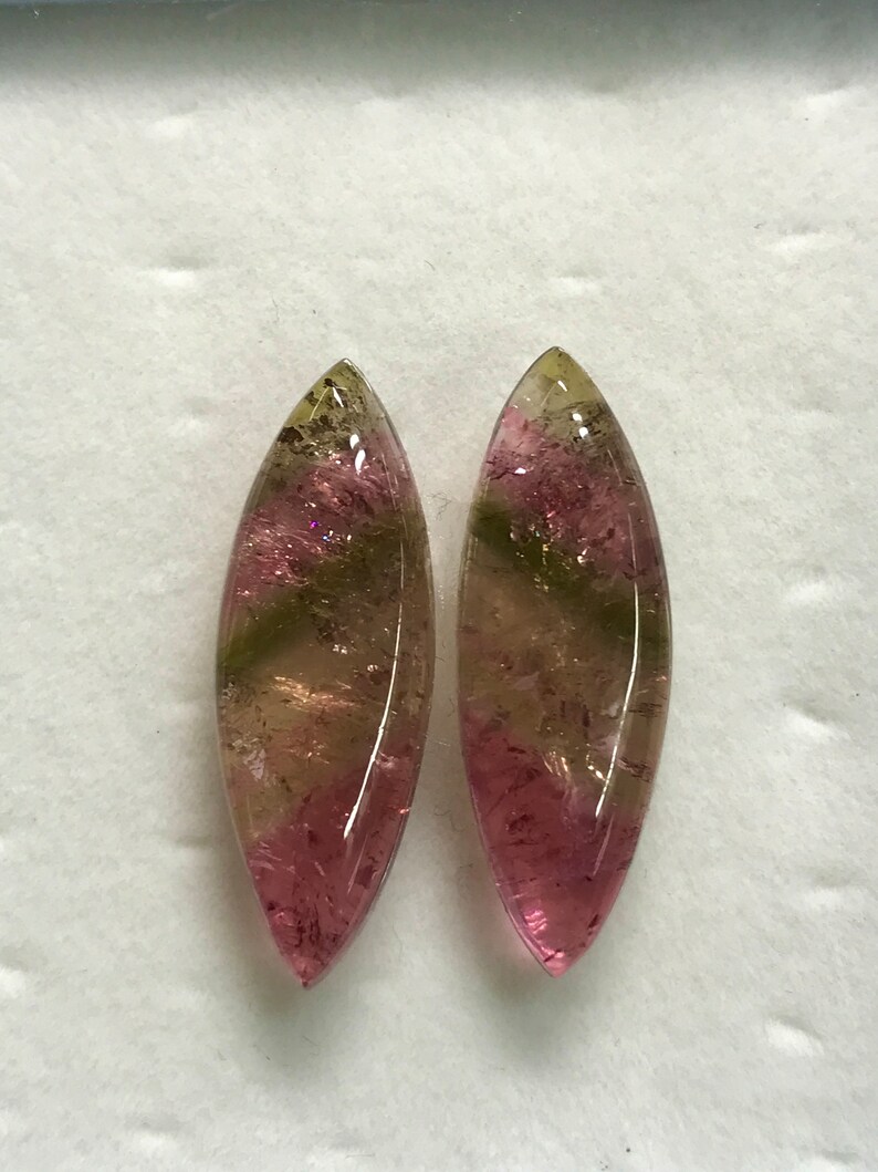 TOURMALINE Perfect Matched Pair So beautiful Natural Pink Bio Color From Brazil Nice Transparent perfect For Jewellery size 9x26 mm image 8