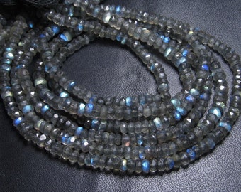 14 inches - AAA High Quality Gorgeous Full Flashy Fire Labradorite Super Sparle Micro Faceted Rondell Beads size 3 mm approx