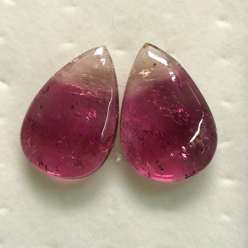 TOURMALINE Perfect Matched Pair So beautiful Natural Pink Color From Brazil Nice Transparent perfect For Jewellery size 15x22 mm image 1