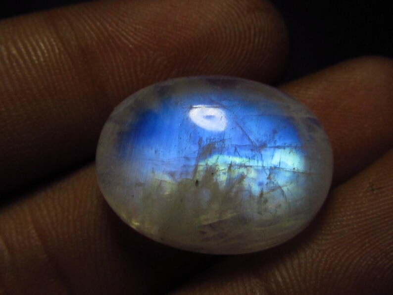 16x21 mm Huge Size High Quality Gorgeous Blue Fire Strong Flash Oval shape Cabochon Rainbow Moonstone
