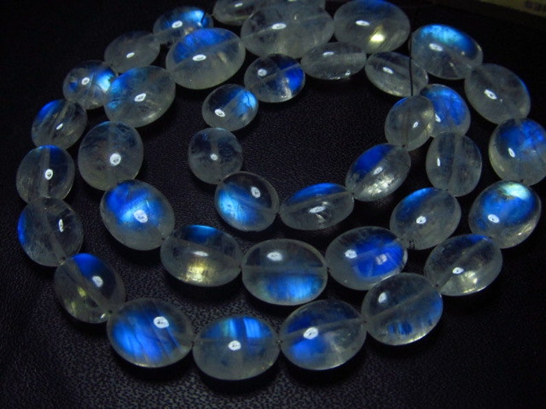 Smooth Oval Briolett Rainbow Blue Fire huge size 6.5x9-10.5x14 mm 39 pcs AAAA Rainbow MOONSTONE High Quality So Gorgeous Awesome
