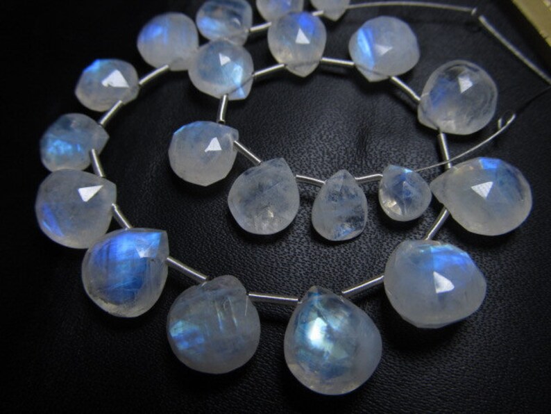 AA-high quality RAINBOW MOONSTONE so gorgeous full flashy fire super sparkle faceted Heart briolett size 10-5 mm 20 pcs