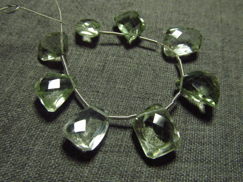 Huge Size High Quality So Gorgeous Green Amethyst Super Sparkle Fancy Cut Stone Briolett 8 pcs 8x11-9x12 mm
