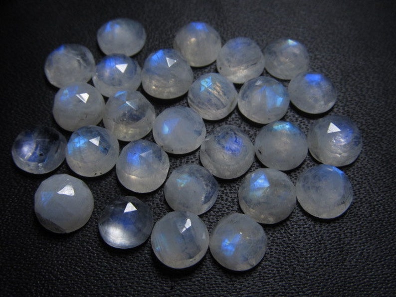 6mm 20 pcs A high Quality Rainbow Moonstone Super Sparkle Rose Cut Faceted Round Each Pcs Full Flashy Gorgeous Fire image 4