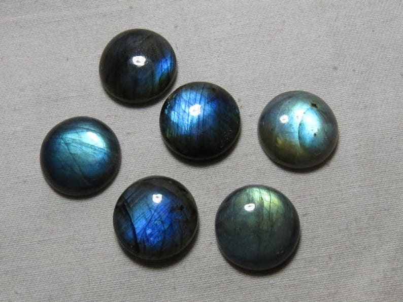 Gorgeous Full Blue Green Flash Round Cabochon Fire Huge size Labradorite 20x20 mm 7 pcs