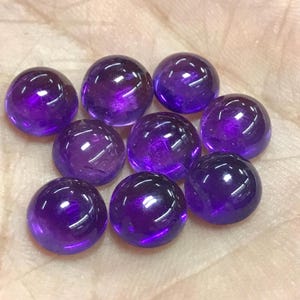Amethyst - Natural Purple pinkish Colour Good Quality Round Cabochon huge size 8x8 mm - 10 pcs wholesale price