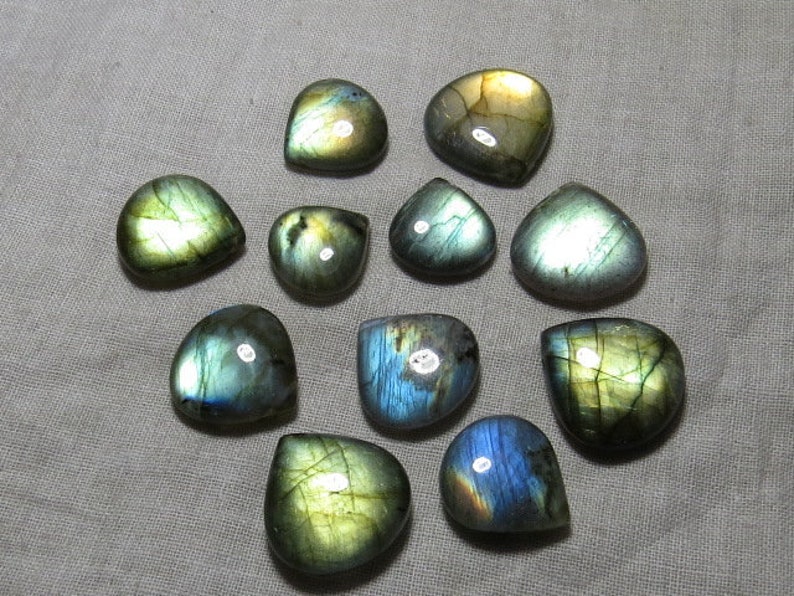 14-19 mm Smooth Polished Heart shape Briolletes so  Gorgeous Multy Fire Huge size AAA 11 pcs DRILLED Labradorite High Quality