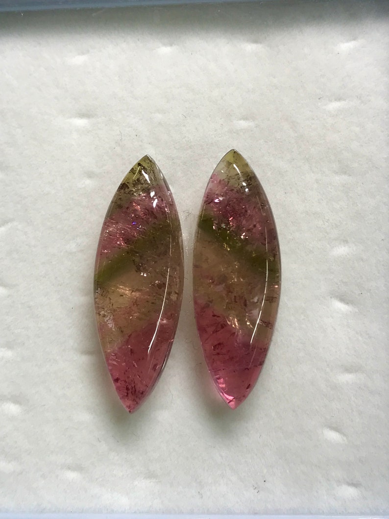 TOURMALINE Perfect Matched Pair So beautiful Natural Pink Bio Color From Brazil Nice Transparent perfect For Jewellery size 9x26 mm image 4