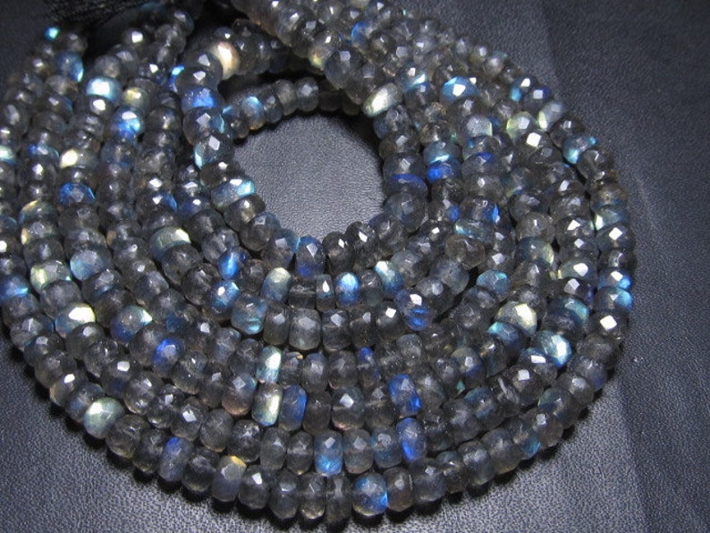 10x14 inches AAA High Quality Gorgeous Full Flashy Fire Labradorite Super Sparle Micro Faceted Rondell Beads size 4.5-5 mm approx