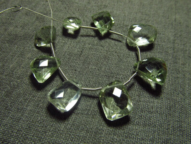 Huge Size High Quality So Gorgeous Green Amethyst Super Sparkle Fancy Cut Stone Briolett 8 pcs 8x11-9x12 mm