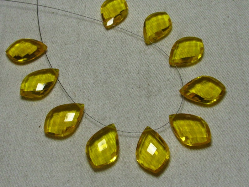 12x18 mm 4 Matched Pair Fancy Dew Drops Briolett Super Sparkle Huge size AAAA High Quality Gorgeous Citrine QUARTZ