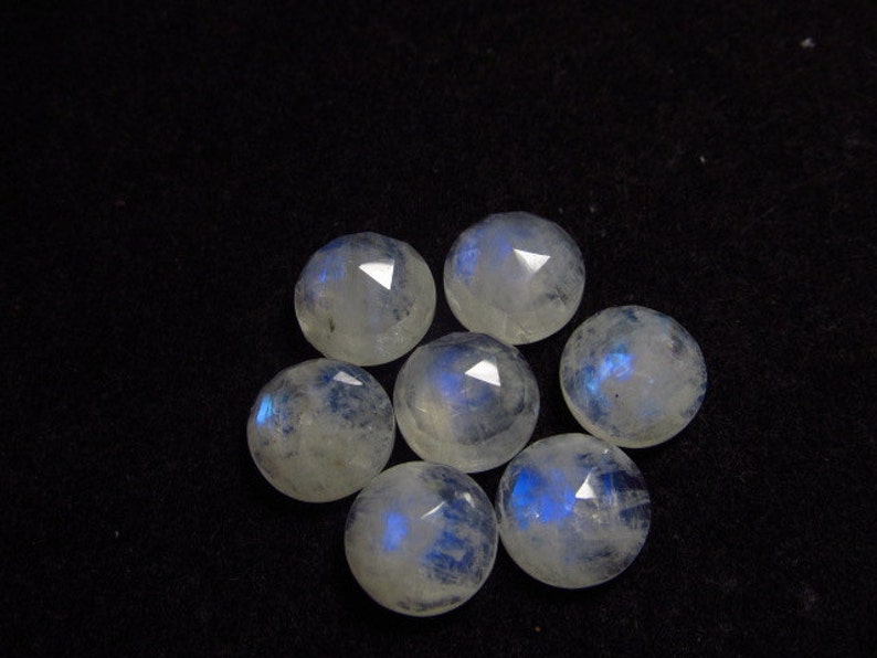 pcs Lot Rose Cut Nice Flashy Fire 7 11 mm AA High Quality So Gorgeous Rainbow MOONSTONE
