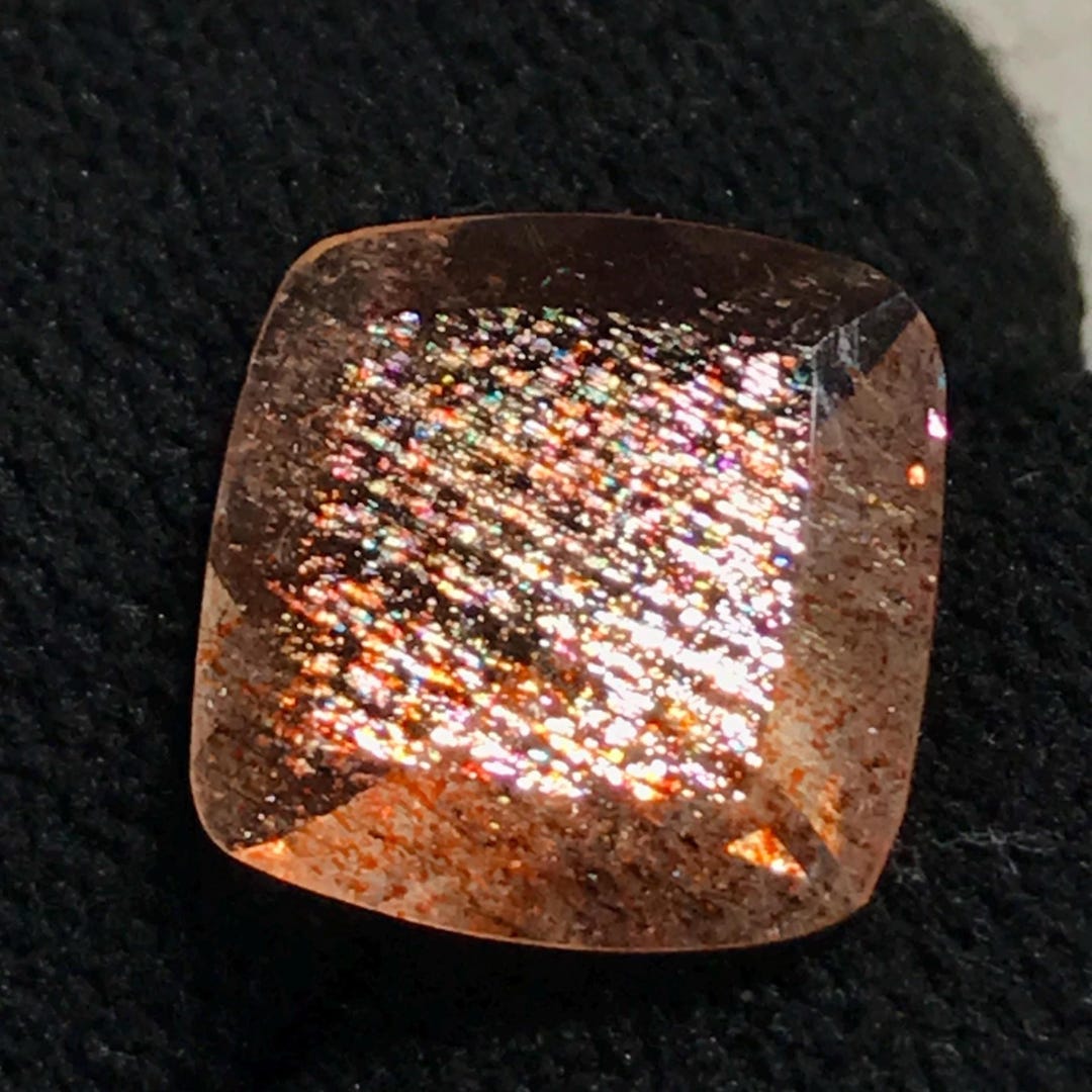 Fire Sunstone Faceted Golden Sunstone: Natural Flash Fire Gemstone (11.5x11.5 Mm) - Etsy