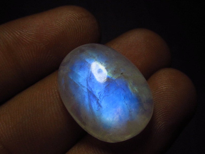 16x21 mm Huge Size High Quality Gorgeous Blue Fire Strong Flash Oval shape Cabochon Rainbow Moonstone