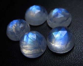 10mm - 10 pcs - AAA high Quality Rainbow Moonstone Super Sparkle Rose Cut Faceted Round -Each Pcs Full Flashy Gorgeous Fires