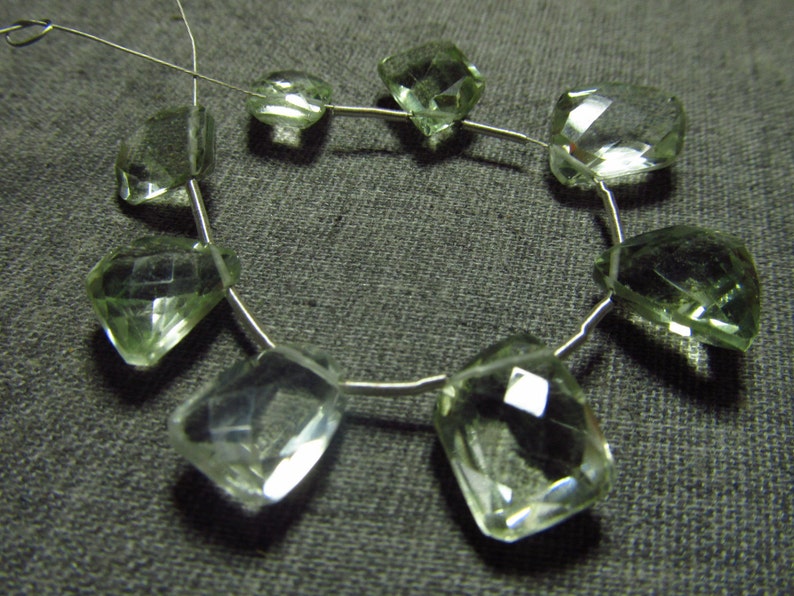 Huge Size High Quality So Gorgeous Green Amethyst Super Sparkle Fancy Cut Stone Briolett 8 pcs 8x11-9x12 mm