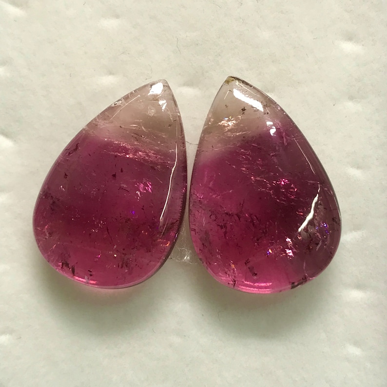 TOURMALINE Perfect Matched Pair So beautiful Natural Pink Color From Brazil Nice Transparent perfect For Jewellery size 15x22 mm image 2
