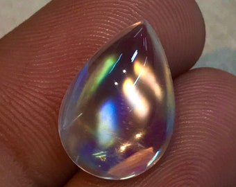 Rainbow Moonstone Unbelievable Awesome Top Grade High Quality Amazing Flash Fire Eye Clean Rare collection pcs - Size - 10.5x15  mm